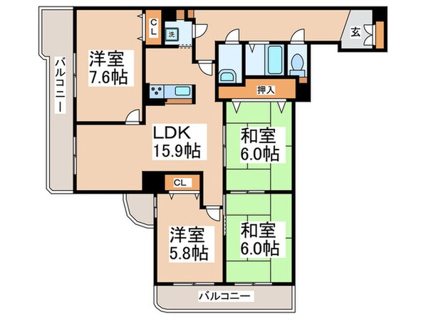 ヒュース泉佐野（805）の物件間取画像